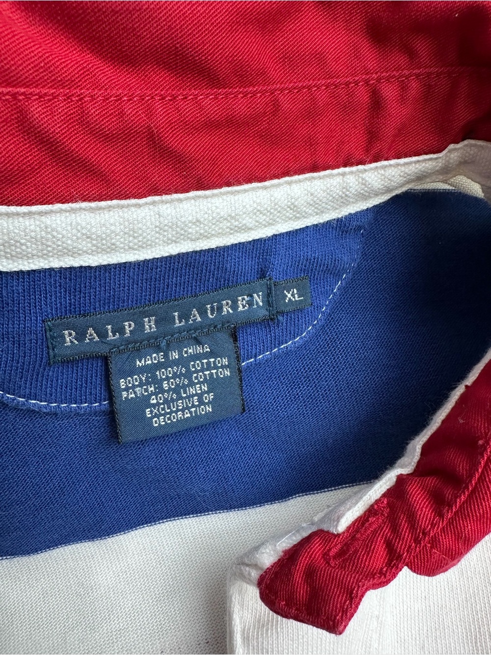 Vintage Women’s Polo Ralph Lauren Nautical Rugby Shirt Size Large Slim Fit - Picture 12 of 16